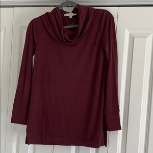 Loft cowl neck long sleeve shirt